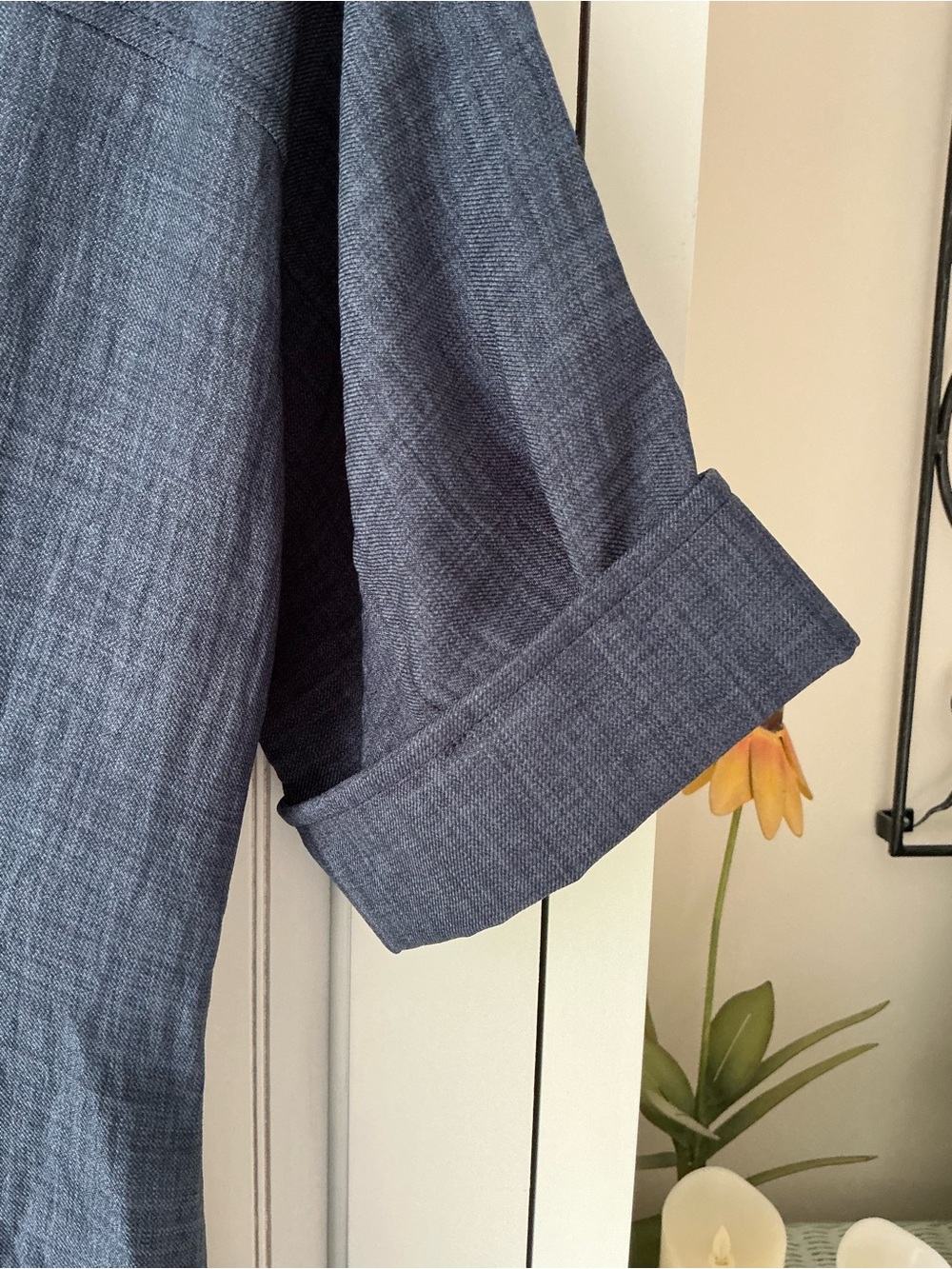 NWOT Max Studio London Denim Blue Sleeveless Shirt Dress 👗 - Picture 6 of 8
